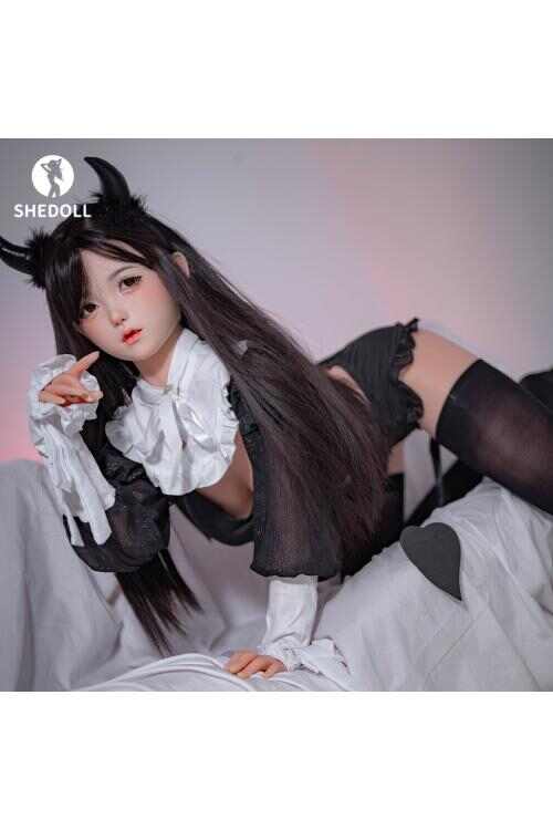 SHEDOLL 北栀 148cm｜Dカップ悪魔娘 · 虎牙黒タイツ · 植毛口部通道｜ロリ巨乳契約慾魔