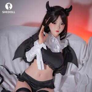 SHEDOLL 北栀 148cm｜Dカップ悪魔娘 · 虎牙黒タイツ · 植毛口部通道｜ロリ巨乳契約慾魔
