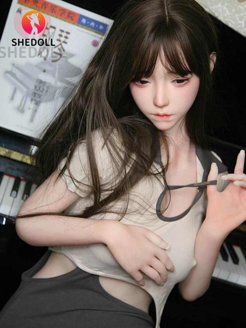 SHEDOLL 楚瑜 158cm｜C罩杯鋼琴學妹｜綁帶灰裙赤足｜可動關節坐姿｜仿真口腔+發熱體