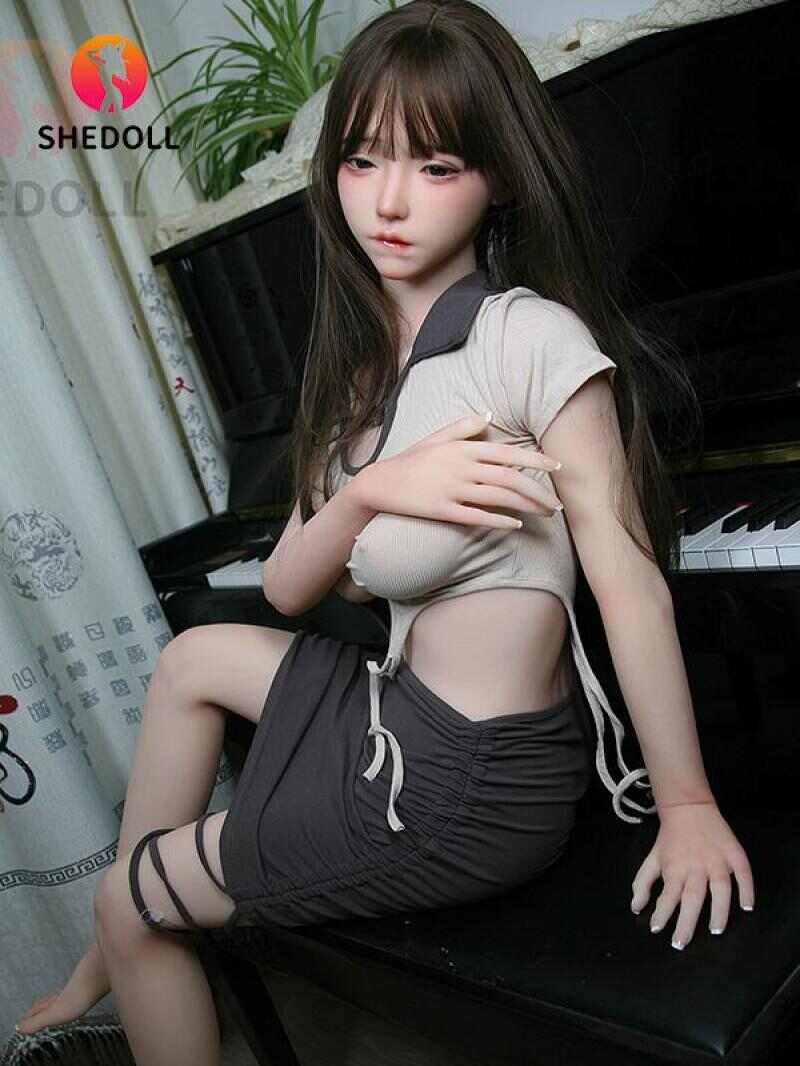 SHEDOLL 楚瑜 158cm｜C罩杯鋼琴學妹｜綁帶灰裙赤足｜可動關節坐姿｜仿真口腔+發熱體