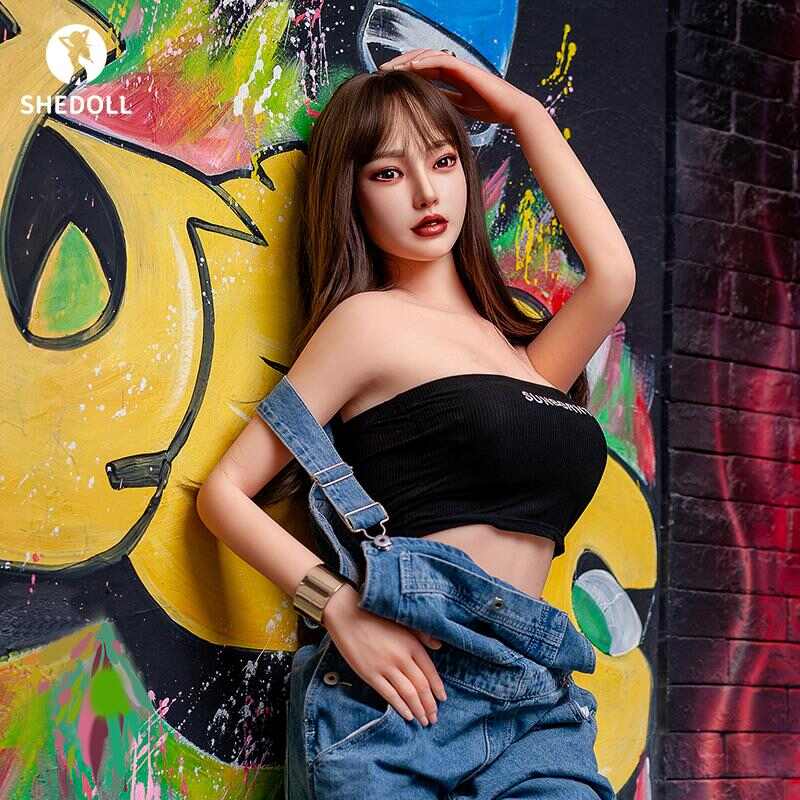 SHEDOLL ハクロ 158cm | Cカップ | ストリートヒップホップ風：ブラッククロップトップ+デニムオーバーオール | スリム＆バストアップ | 加熱機能+リアルヘア植毛 | 専属ストリートガールフレンド