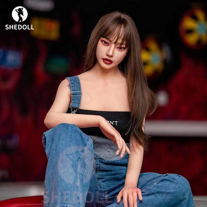 SHEDOLL ハクロ 158cm | Cカップ | ストリートヒップホップ風：ブラッククロップトップ+デニムオーバーオール | スリム＆バストアップ | 加熱機能+リアルヘア植毛 | 専属ストリートガールフレンド