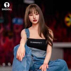 SHEDOLL ハクロ 158cm | Cカップ | ストリートヒップホップ風：ブラッククロップトップ+デニムオーバーオール | スリム＆バストアップ | 加熱機能+リアルヘア植毛 | 専属ストリートガールフレンド