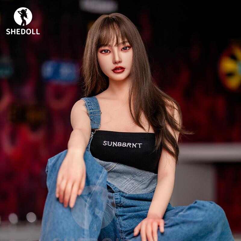 SHEDOLL ハクロ 158cm | Cカップ | ストリートヒップホップ風：ブラッククロップトップ+デニムオーバーオール | スリム＆バストアップ | 加熱機能+リアルヘア植毛 | 専属ストリートガールフレンド