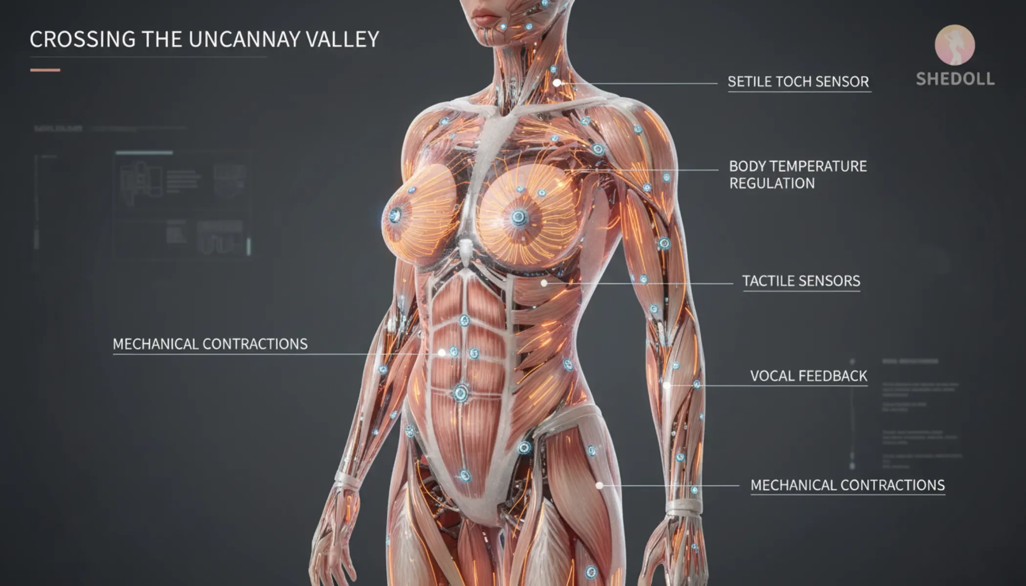 半機械式セックスドールのシミュレーション画像