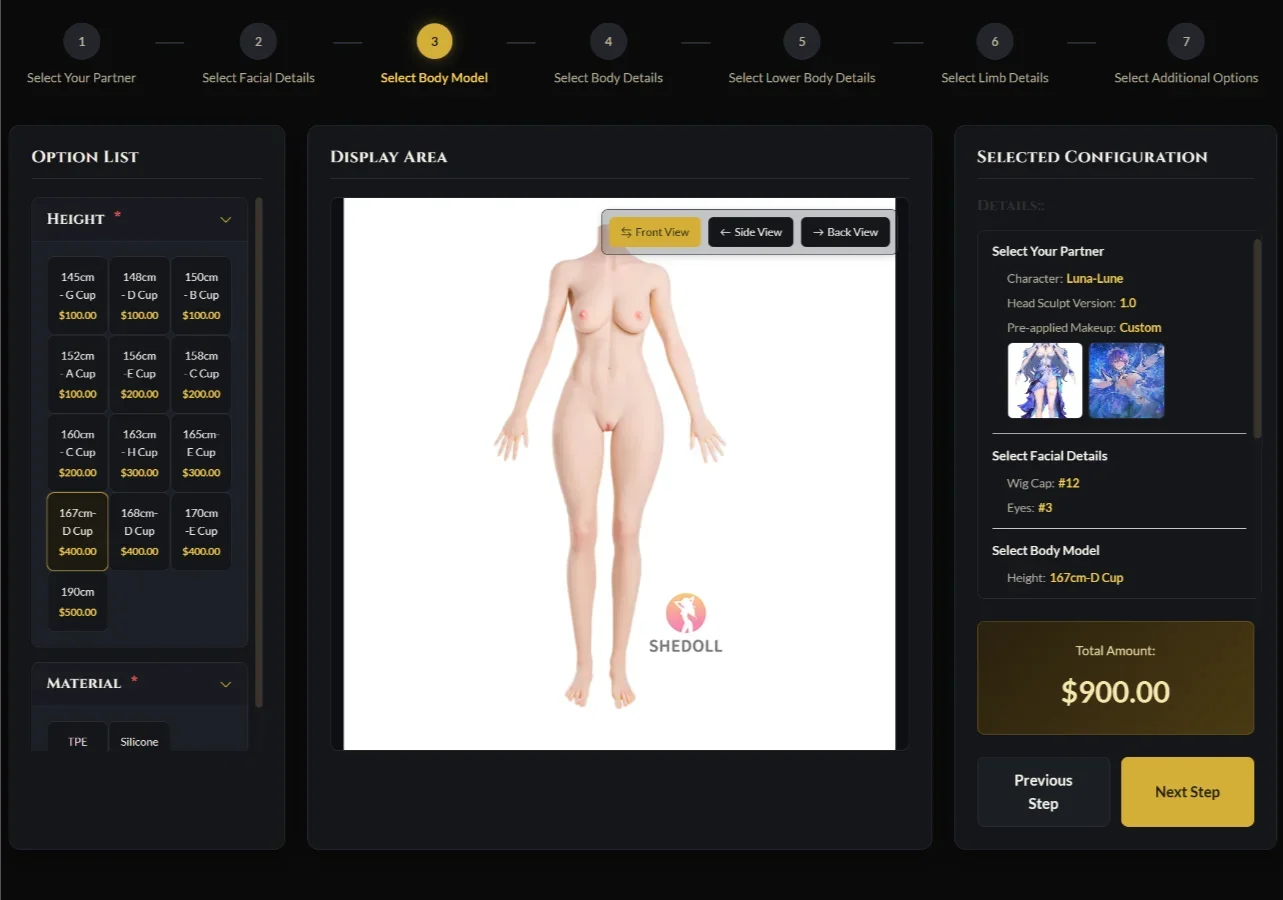 Step 3: Choose Your Body Model & Material Science